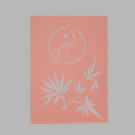 yin en yang stencil transparent 15 x 21 cm washable