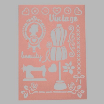vintage stencil transparent 21 x 29,7 cm washable