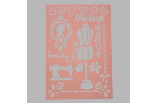 vintage stencil transparent 21 x 29,7 cm washable