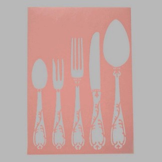 cutlery stencil transparent 21 x 29,7 cm washable