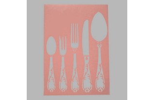 cutlery stencil transparent 21 x 29,7 cm washable