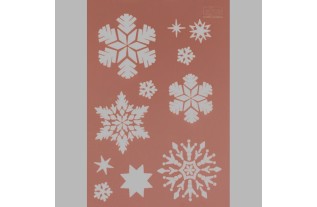 pochoir cristaux de neige transparent 21 x 29,7 cm lavable
