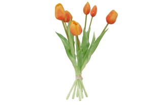Bouquet de tulipes orange – 7 fleurs artificielles 39 cm