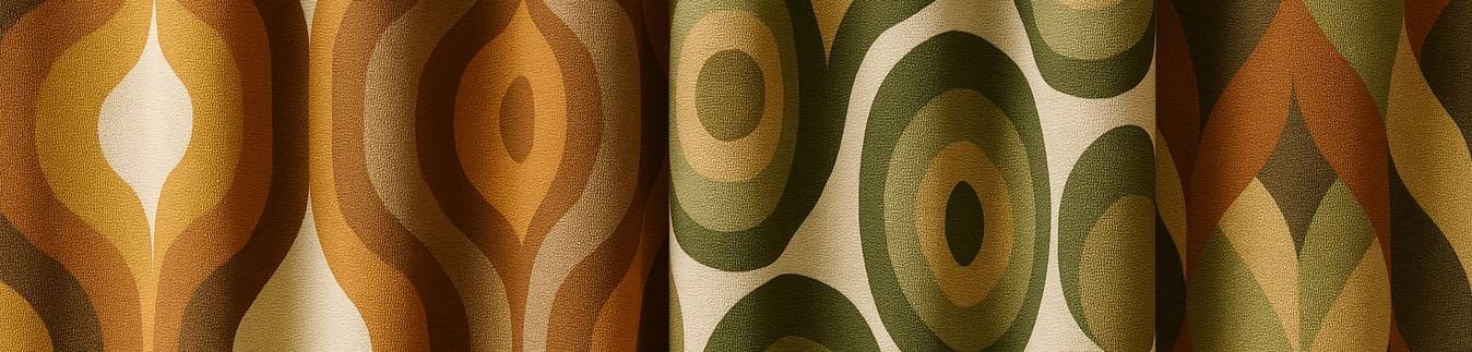 Tissus Rétro – Années 70 & 80 assortis aux peintures Decoration