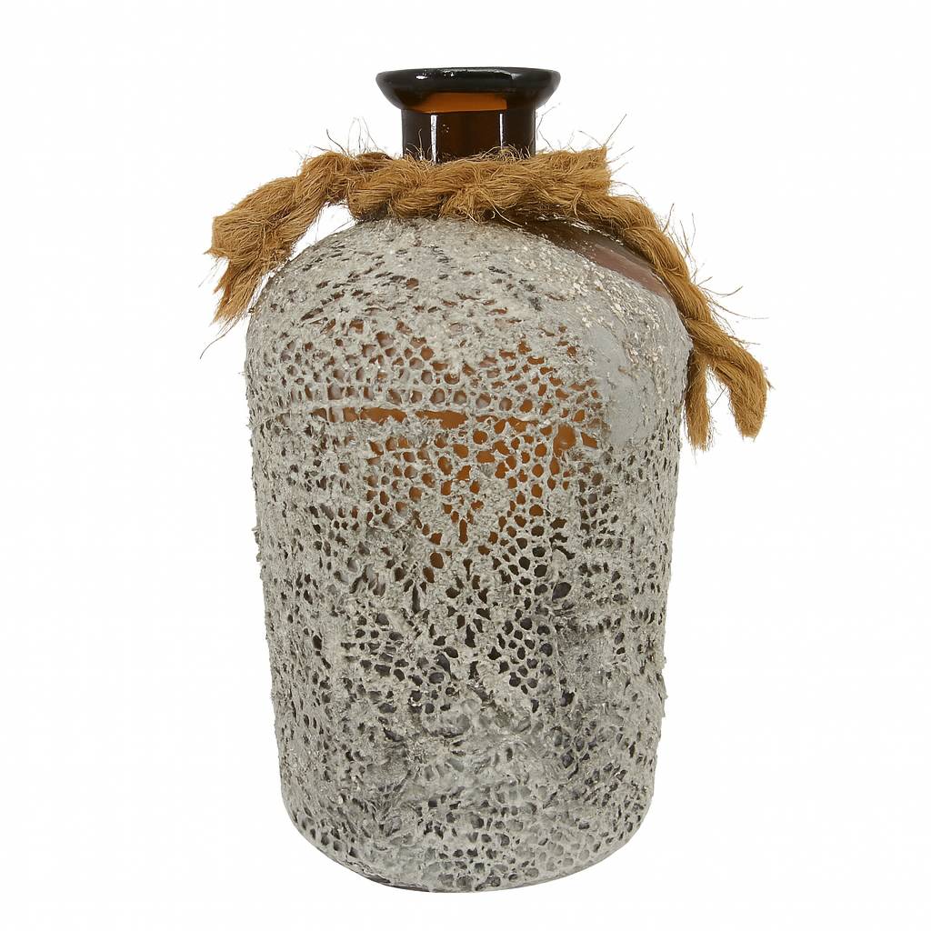 Decorative Vase with Lace & Rope