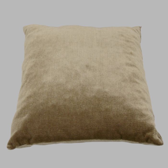 cushion ribbed velvet beige 35 x 35 cm