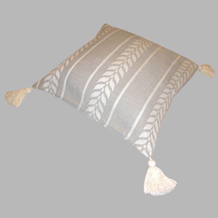 Housse de coussin beige motif blé