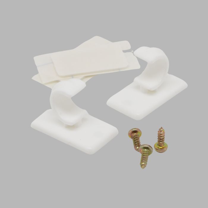 Open support short for curtain rod 12mm white 2 pieces