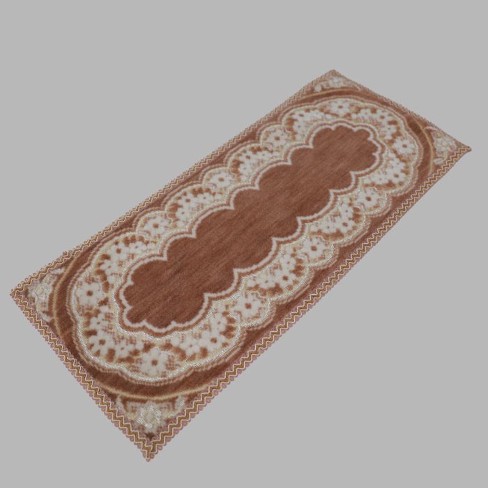 Tapis décoratif rectangulaire coloris vieux rose 23 x 54 cm