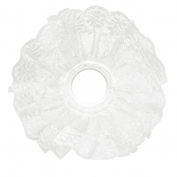 Bouquet holder of lace fabric color white 21 cm