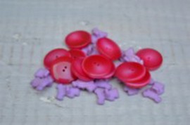 Rose-aubergine buttons