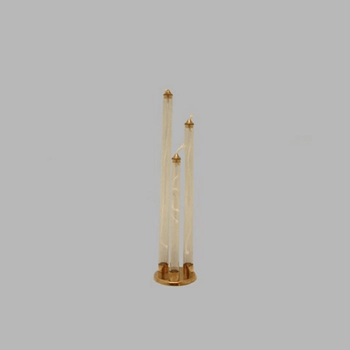 oil light transparent and brass Height 32 cm and 8 cm