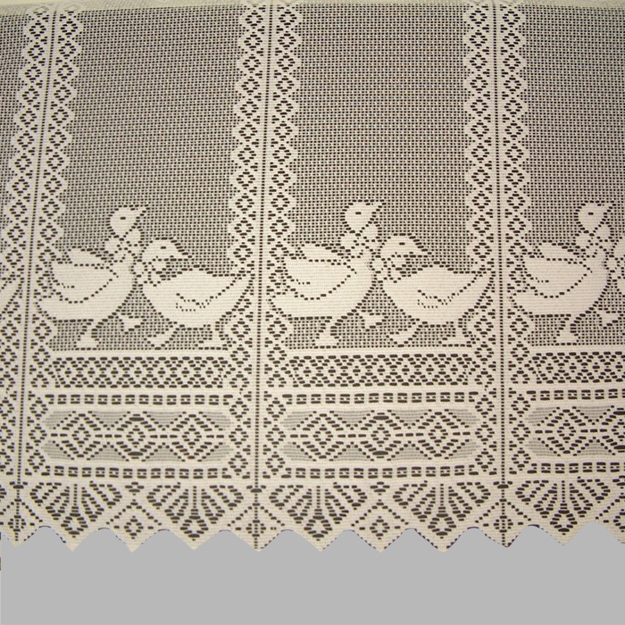 sheer fabric with ducks with stripe