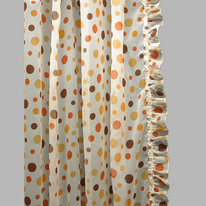 bonne femme sheer fabric polka dot pattern with rushes width 115 cm