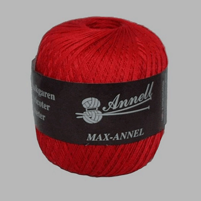 knit and crochet yarn Annell color red 550 m
