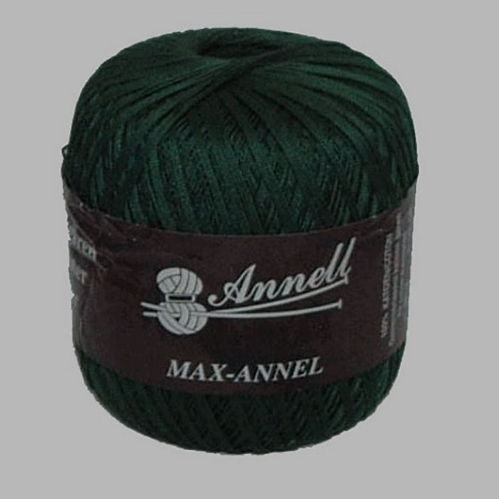 knit and crochet yarn Annell color dark green 550 m