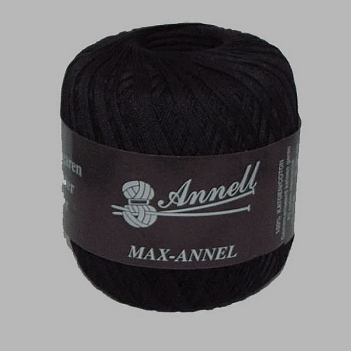 tricoter et crochet-fil Annell couleur noire 550 m
