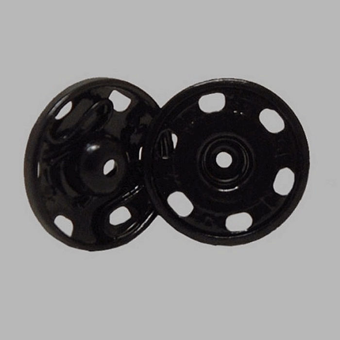 snap button closure for clothing color black 7 mm