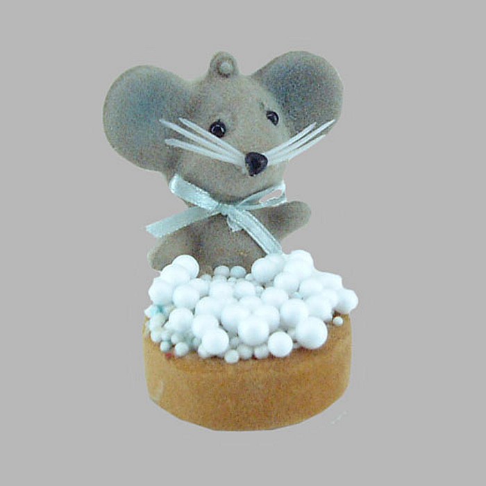 muis en beschuit met muisjes 4 x 6 x 7 cm