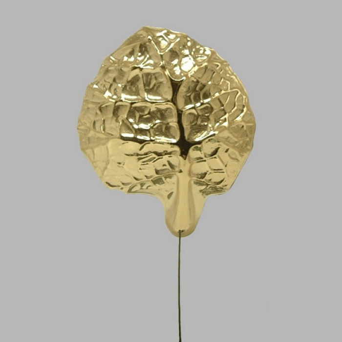 leaves on a stem color gold 15 cm