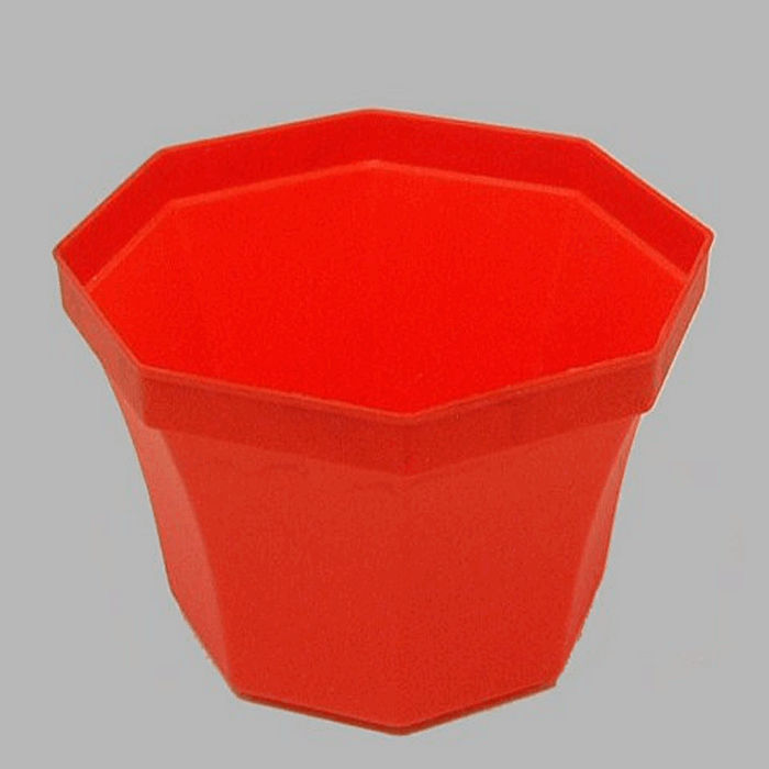 flower pot 8 sided color red 90 mm h 65 mm 20 pcs