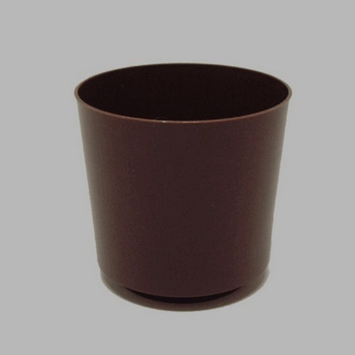 Pot de fleurs couleur brun foncé plastique hauteur 8 cm Dm 9 cm