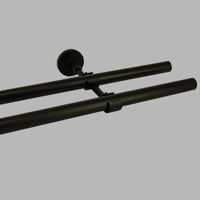 bracketst for double curtain rod of 20 mm color black length 16.5 cm per piece