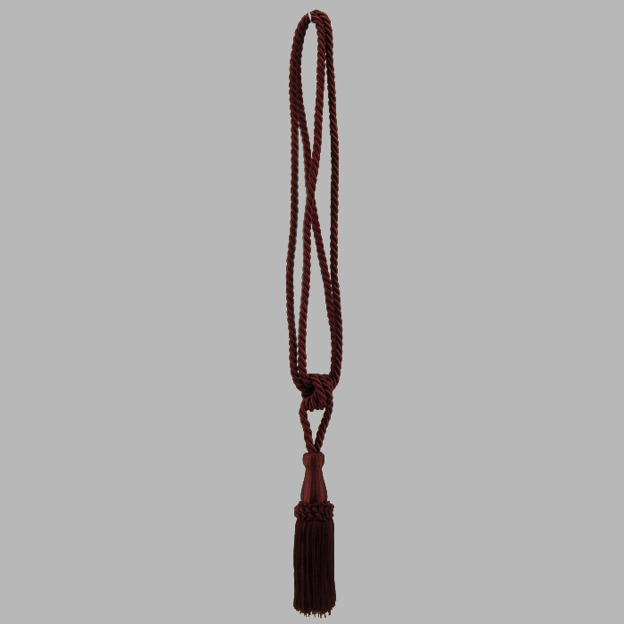 curtain tie back glossy with 1 tassel color carmine red per piece