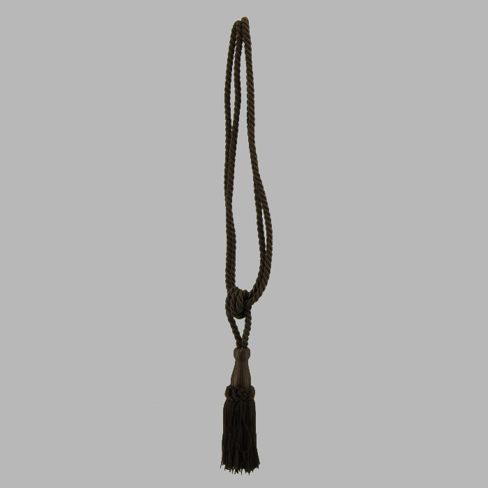 curtain tie back glossy with 1 tassel color Umber Brown per piece