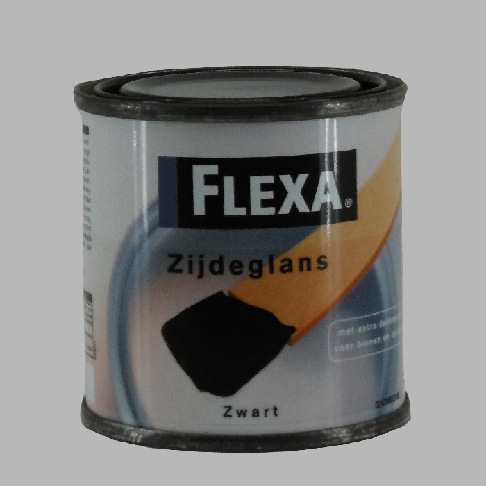 flexa zijdeglans zwart 125 ml