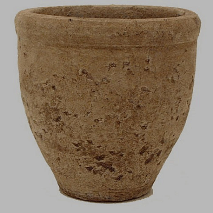Dark brown stone flowerpot