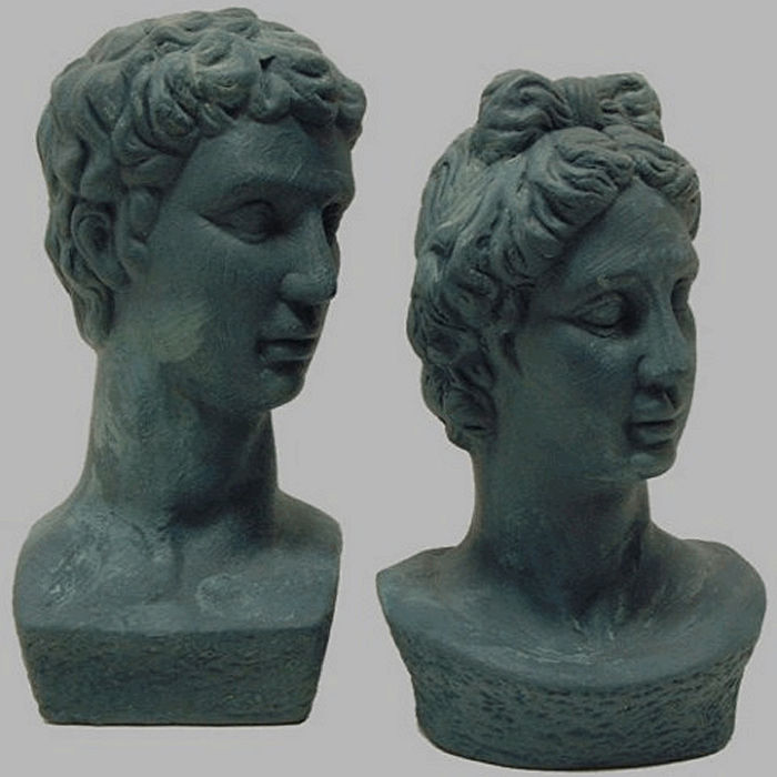Ceramics heads treated with chalk paint
