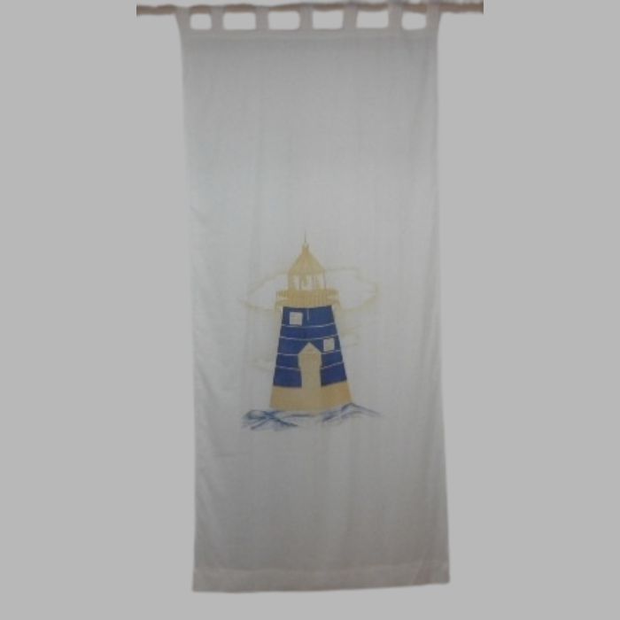 curtain with lighthouse design curtain with loops 105 x 238 cm