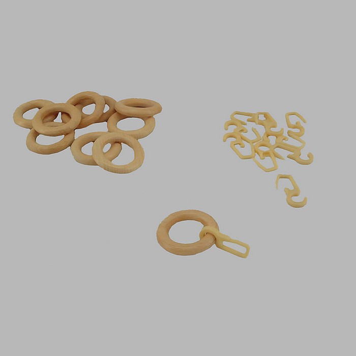 curtain rings naturel wooden 10 pcs