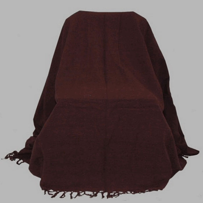 grand foulard couleur marron moka 220 x 250 cm