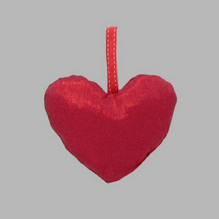 Pillow in heart shape handmade color red 10 x 12cm