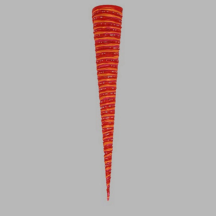 conische decoratie fel gekleurd met parels lengte 50 cm