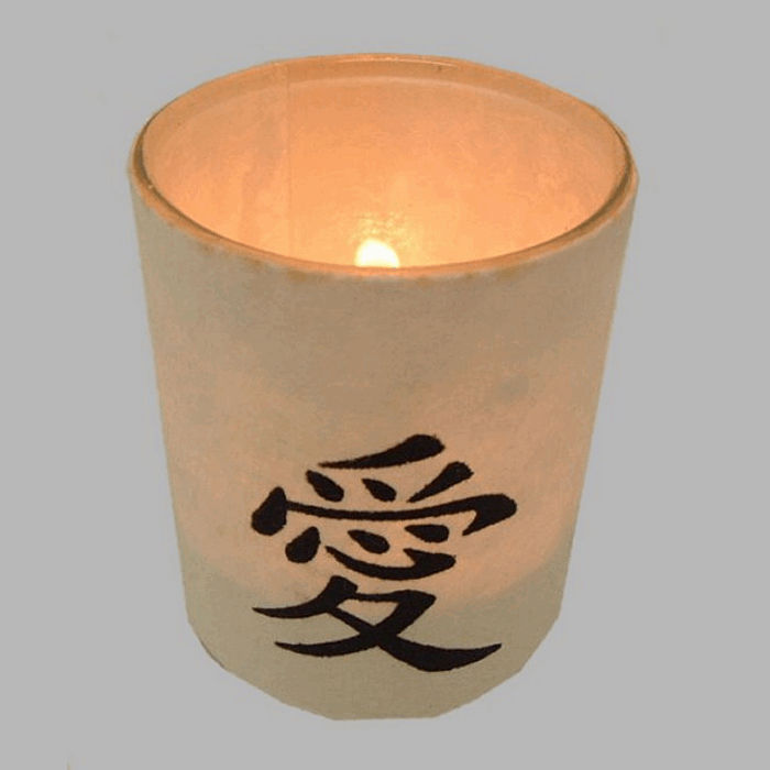 tea light holder Japanese dessin 7 cm high 6 cm