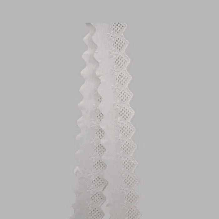 broderie blanc largeur 60 mm long 10 mètres