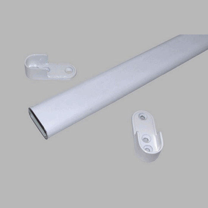 complete closet rod for hanging work 30 x 15 mm White L 90 cm