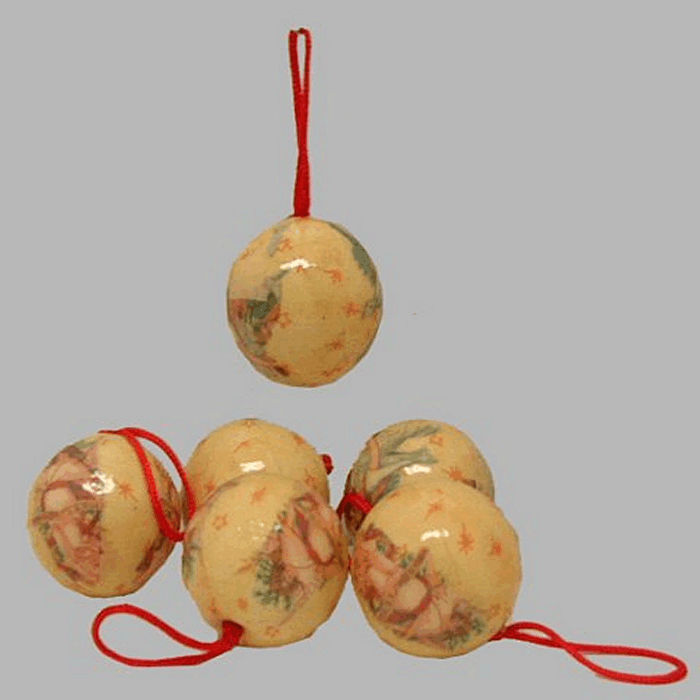 nostalgische kerstballen per 6 stuks 5 cm groot