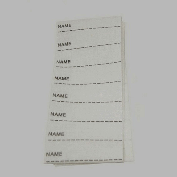 étiquettes de nom pour le repassage couleur blanc