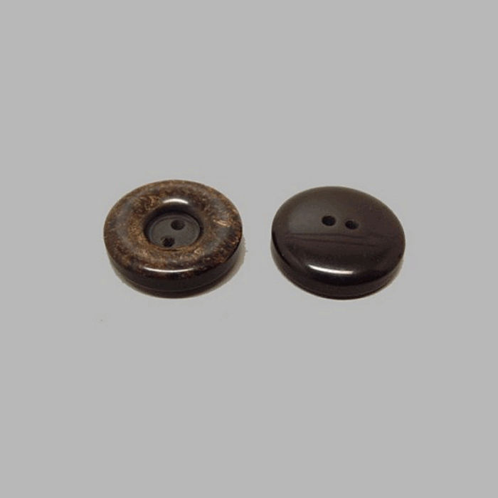 Marbre look brun foncé bouton 22 mm