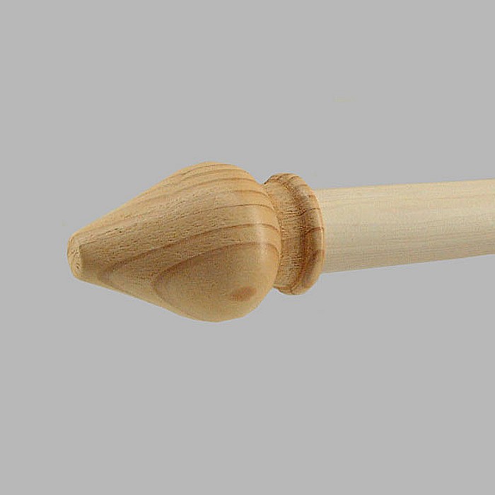 eindknop druppel wit gebeitst hout 28 mm