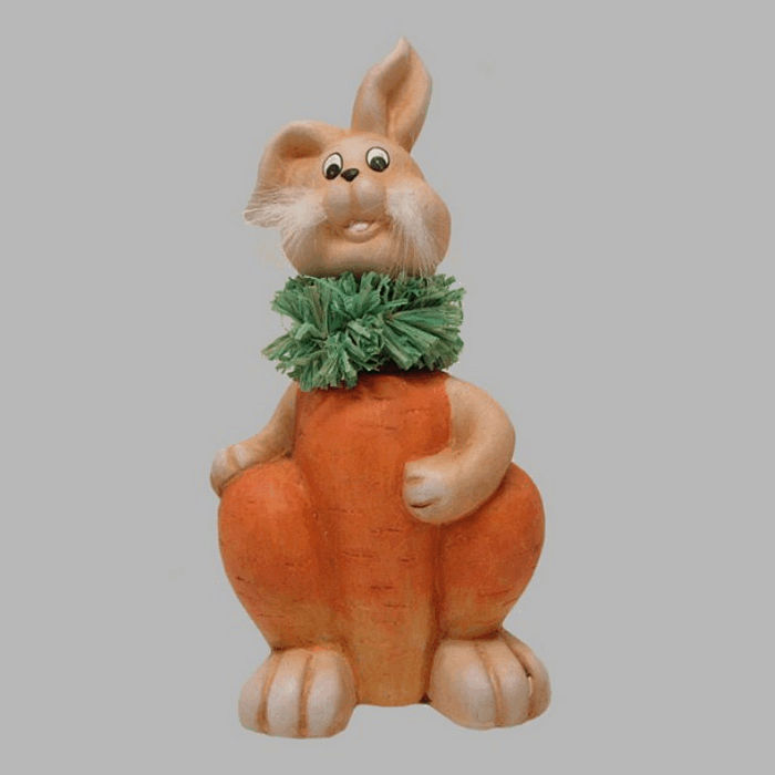 Easter rabbit with movable head of stone 12 x 24 cm