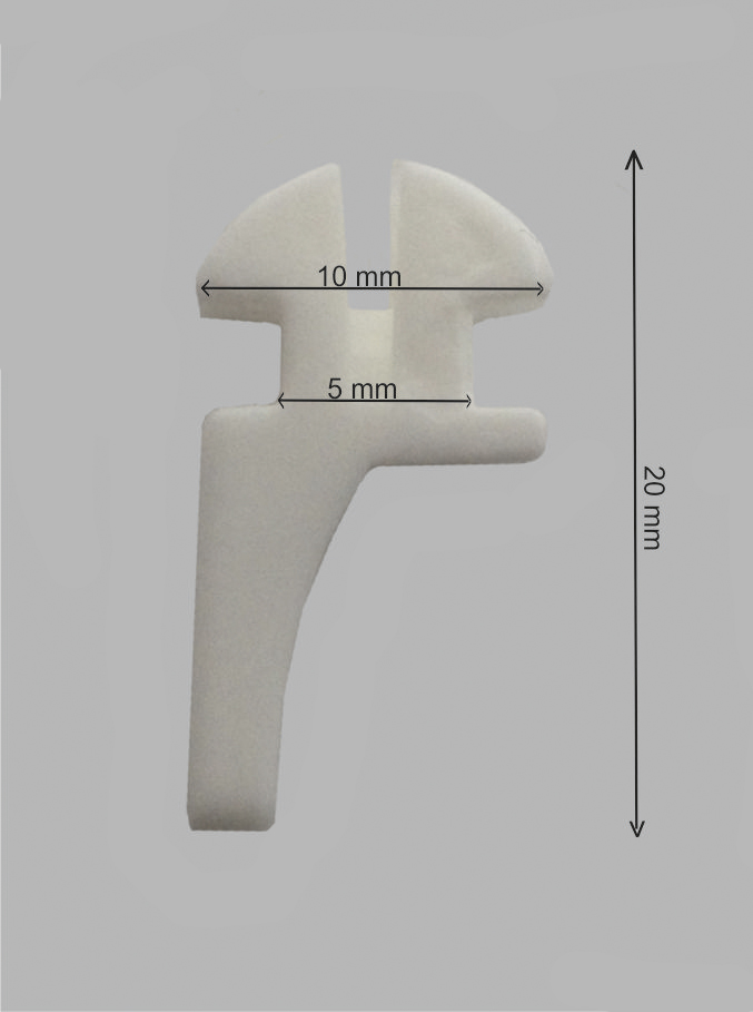 glijder KS oog uit het midden 20 x 10 mm wit