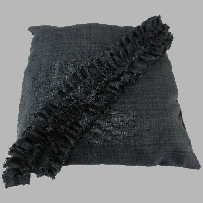 Cushion with ruching in anthracite 40 x 40 cm