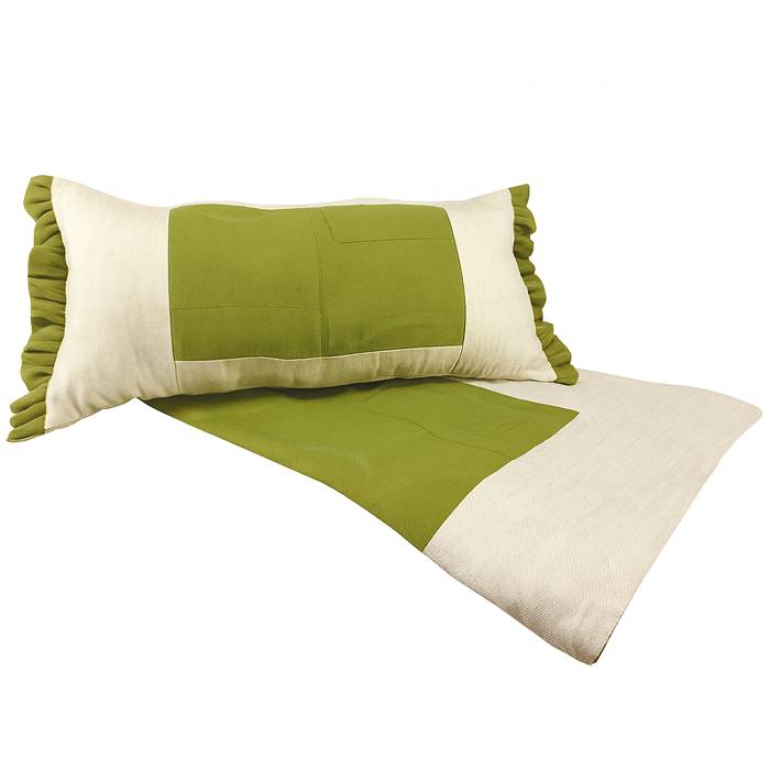 Tablecloth & Cushion Set Olive Green with Cinque Terre Accent