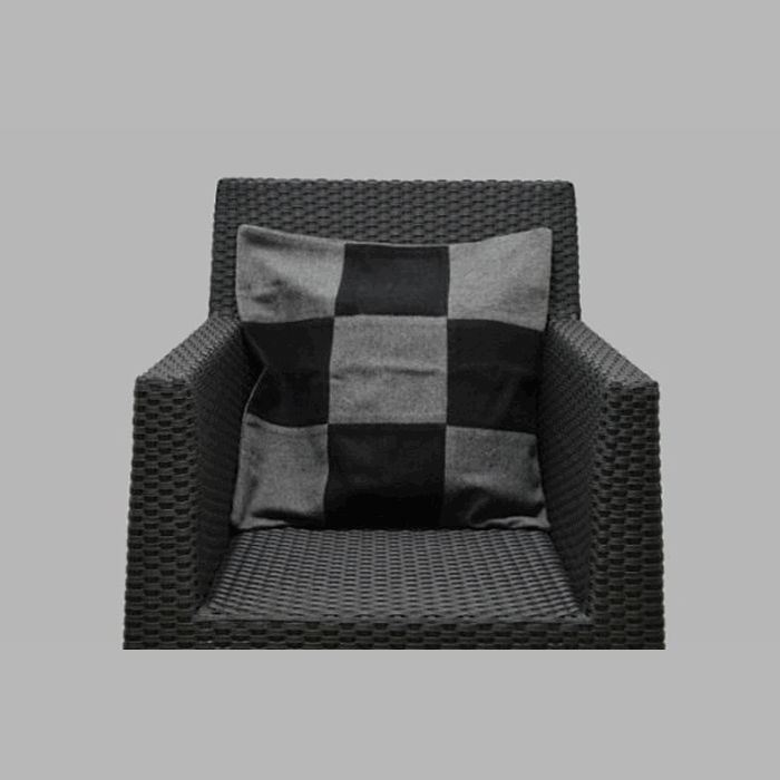 wool pillows cover block design black-grey