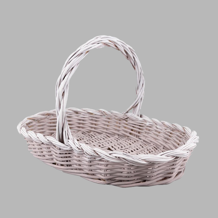 A low wicker flower basket. 35 x 52 cm